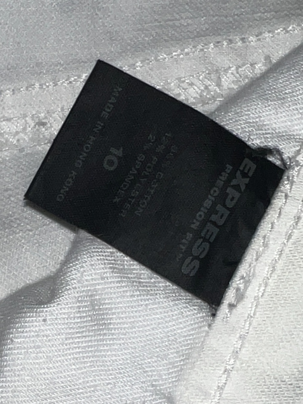 Express Precision Fit Women's White Straight-Leg Denim Jeans Size 10 - Picture 5 of 9